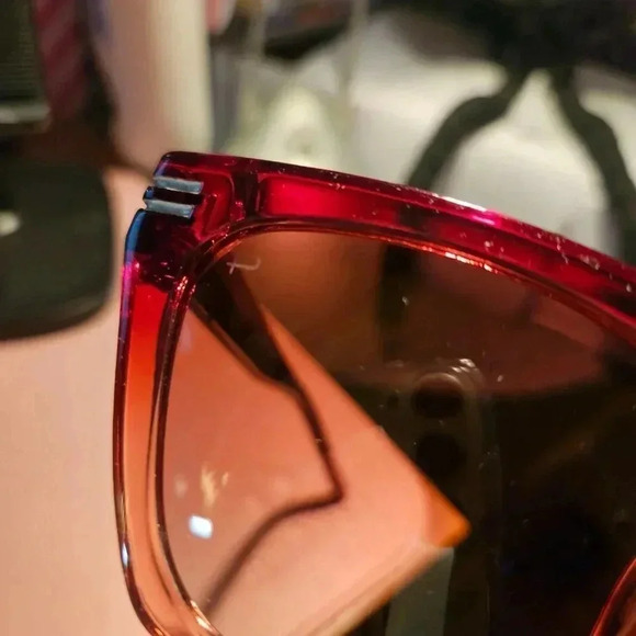 Prive Rivaux | The Ingrid - Red Cateye Squared Sunglasses - NWT - Picture 10 of 16
